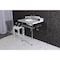Kingston Brass 30 Carrara Marble Console Sink with Acrylic Legs, Marble WhitePolished Nickel LMS30MA6 - alternate 4